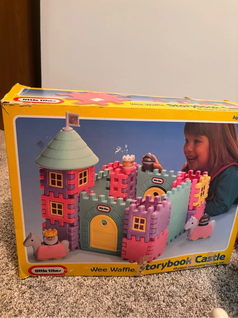 Vintage Rare Set Wee Waffle Storybook Castle - Pastel Pink, Purple & Blue